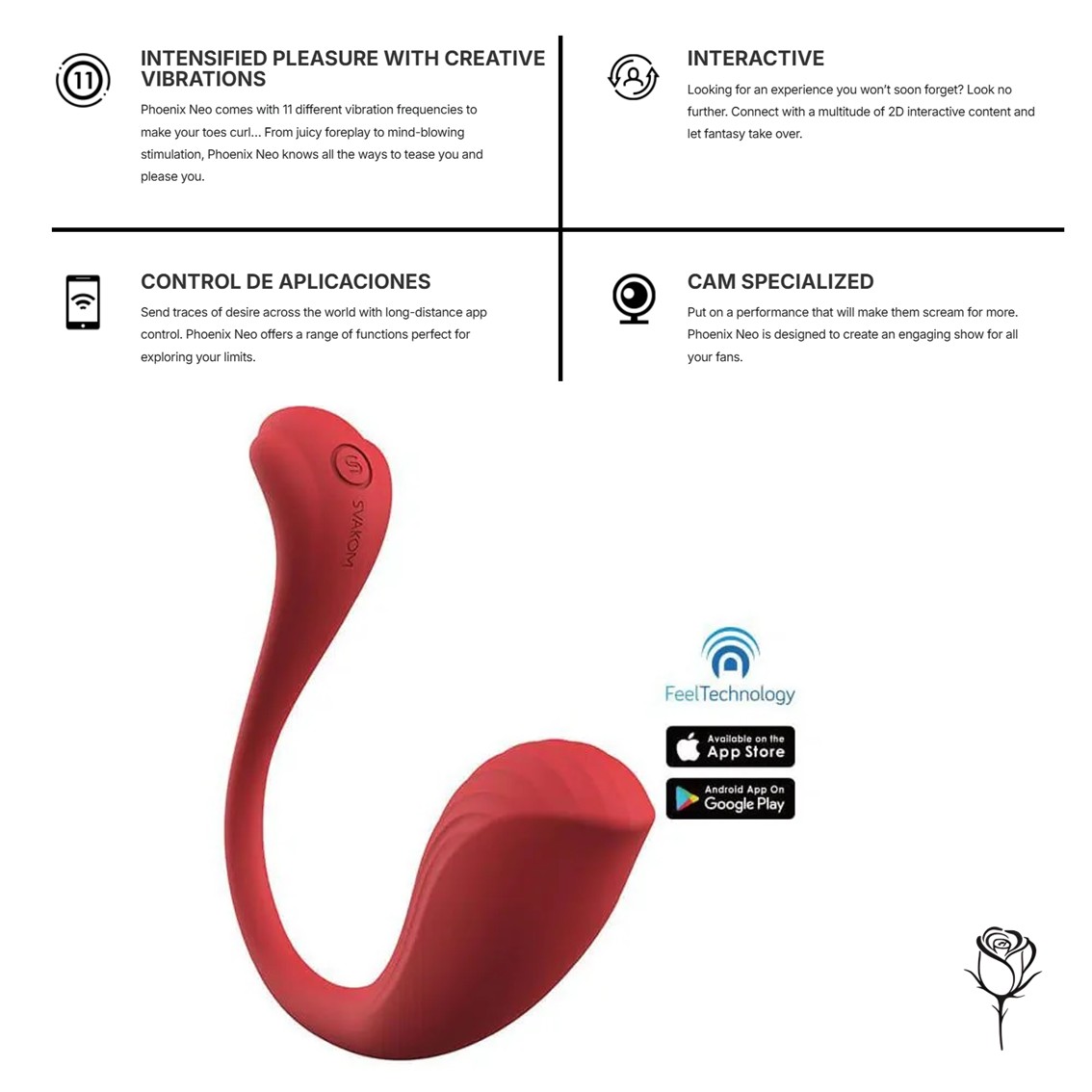 Vibrador Bala Interactiva con App Phoenix Neo - Svakom - Imagen 4